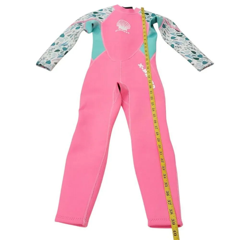 X Manta Wetsuit Girls XL/6 Pink Neoprene Back Zip Full Surfing Diving Swimming
